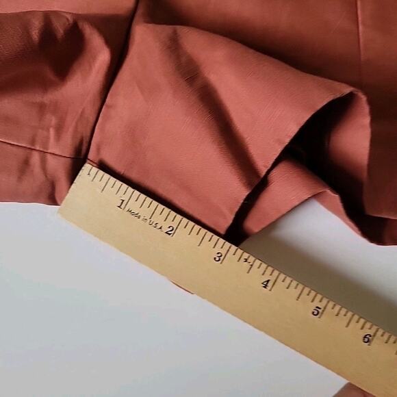 Kate Spade Saturday Lined Shorts Rust Cotton Linen High Rise Designer Preppy - Picture 9 of 12